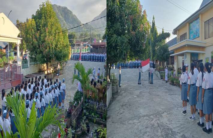 UPACARA BENDERA RUTIN DI SMK KATOLIK MUKTYACA ENDE